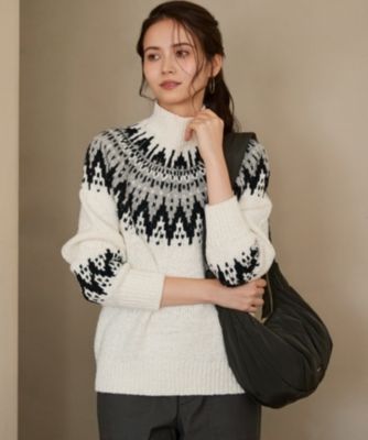 23区(ニジュウサンク)の【SLOW/一部店舗限定】ジャカード ハイネック 