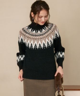 23区(ニジュウサンク)の【SLOW/一部店舗限定】ジャカード ハイネック