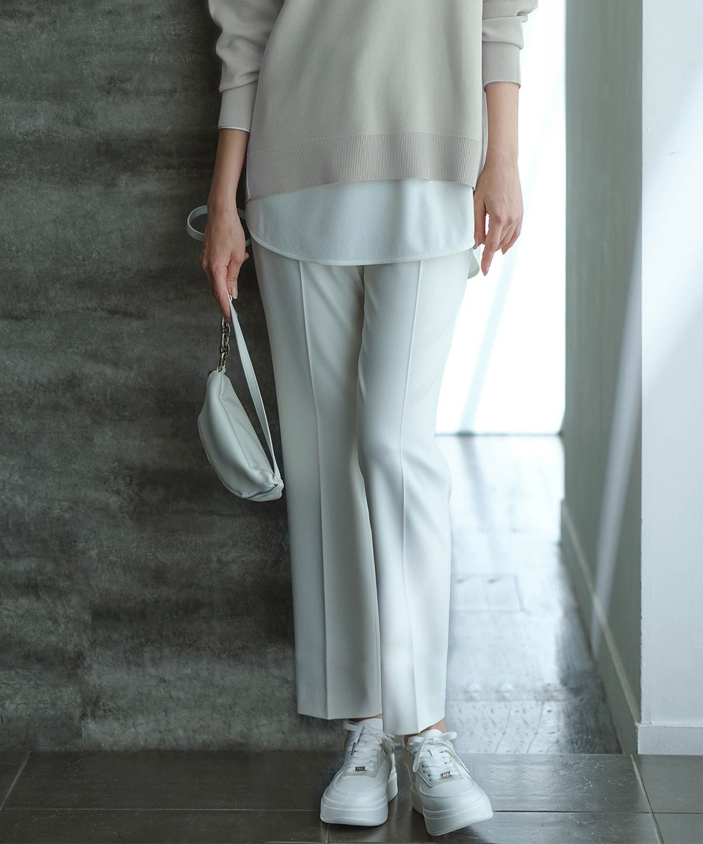 ICB(アイシービー)/【洗える】 トリアセボディシェルピーチ スティックパンツ