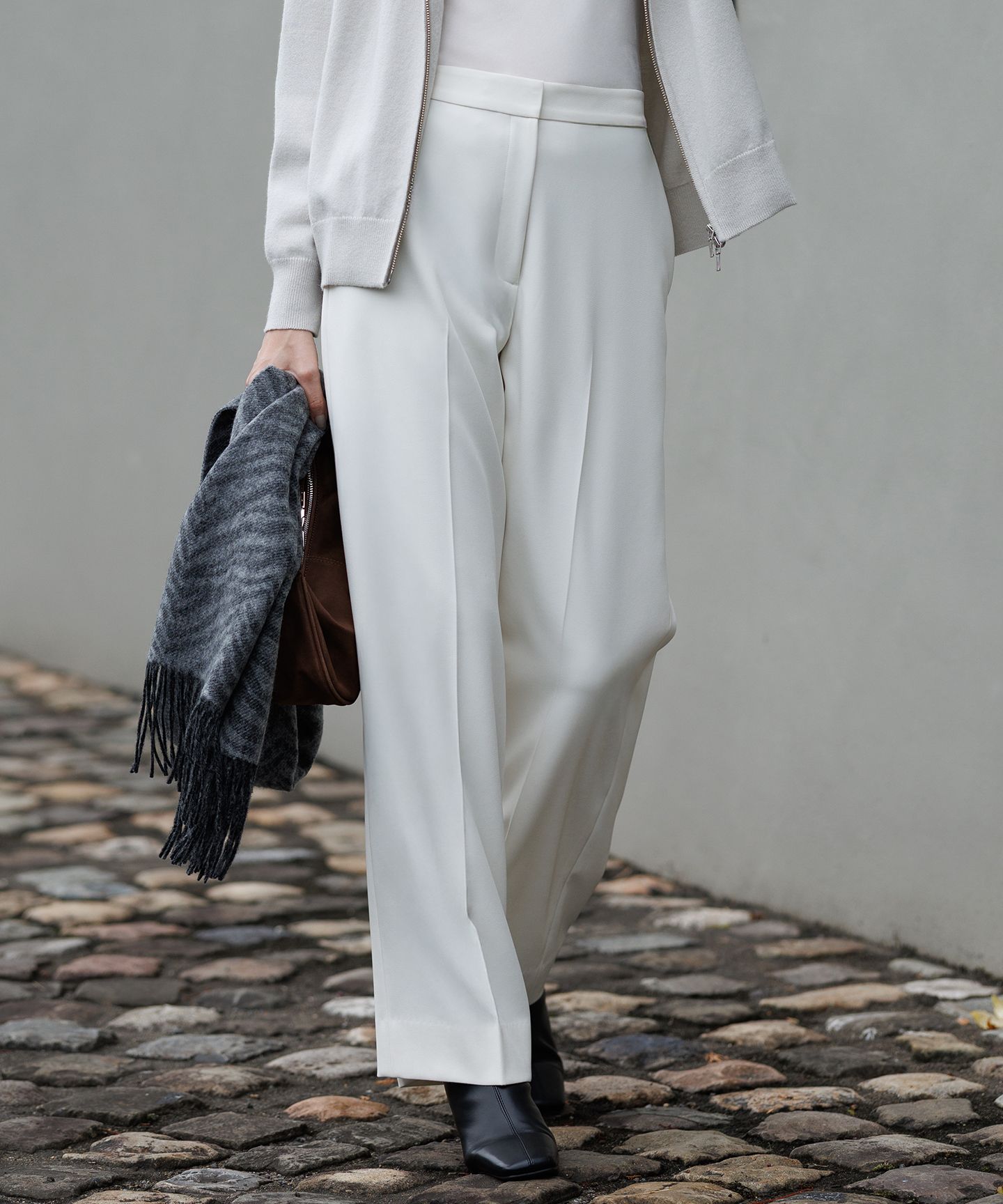 ICB(アイシービー)/【洗える】 トリアセボディシェルピーチ ワイドパンツ