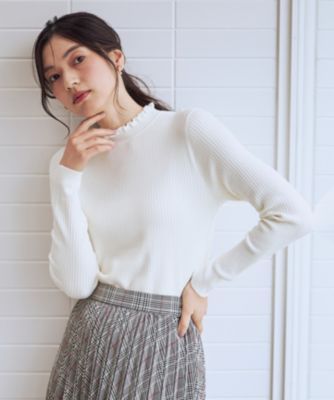 集英社HAPPY PLUS STOREANY（エニィ）/【洗濯機可/吸湿発熱】フリルネックニット