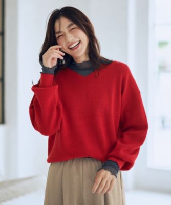 集英社HAPPY PLUS STOREANY（エニィ）/【8色展開/洗濯機可/静電防止】Vネックデイリーニット