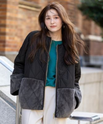 Decoy♡　NOUNLESS キルティングパッチワーク ファーコート Decoy♡様専用 NOUNLESS キルティングパッチワーク ファーコート