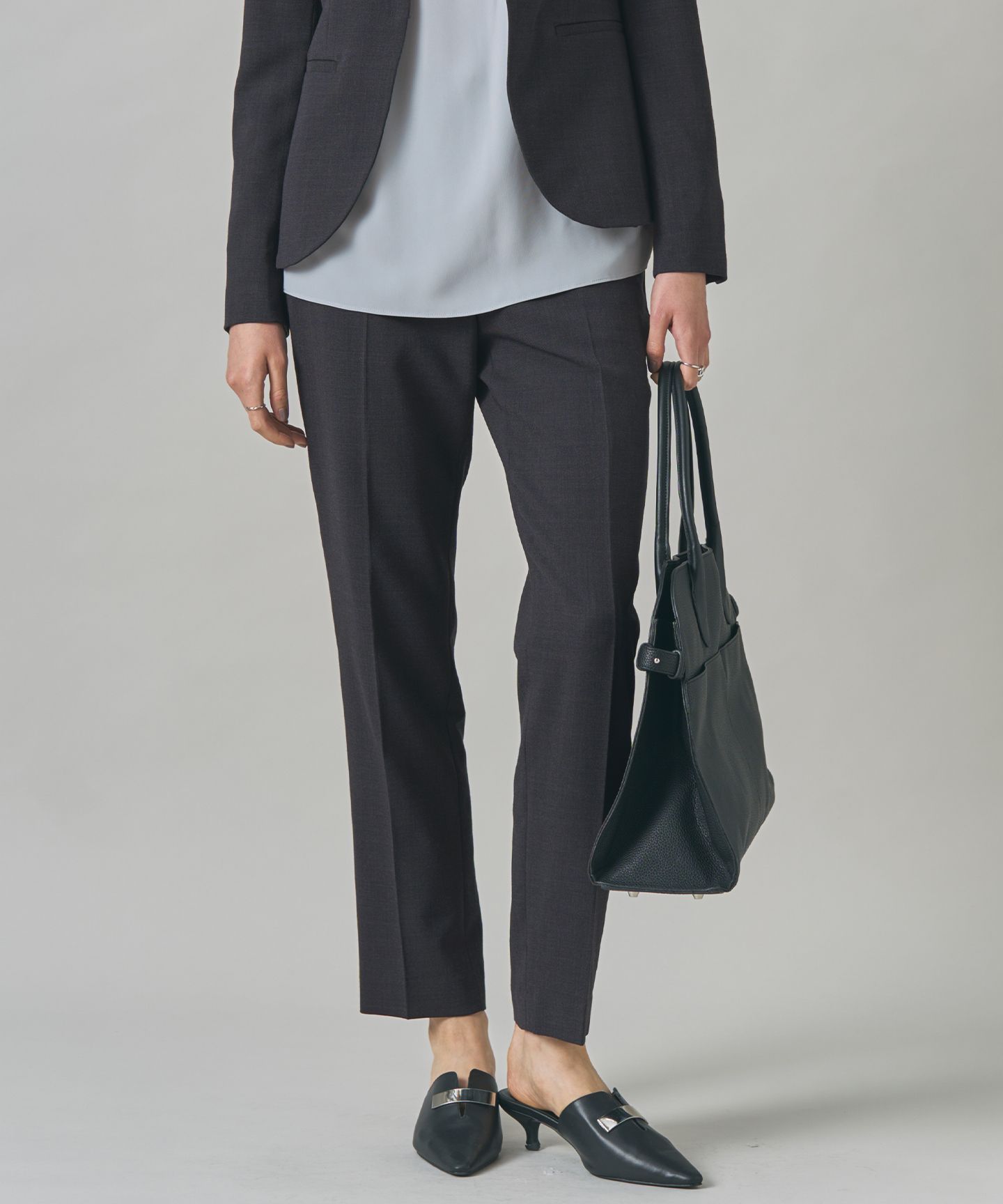 ICB L(アイシービー　エル)/【UVカット・洗える】ウール2WAYストレッチ スティックパンツ