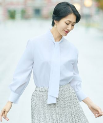 集英社HAPPY PLUS STORE自由区 L（ジユウク　エル）/【カタログ掲載】ナチュラルタッチボウタイ ブラウス