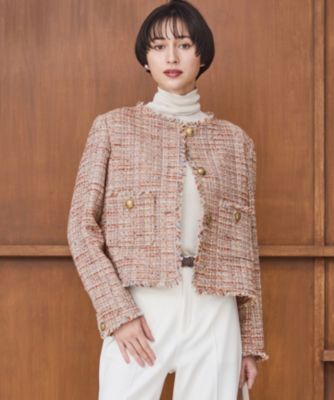 23区 L(ニジュウサンク エル)のGIOLICAツイード ノーカラー ボタン