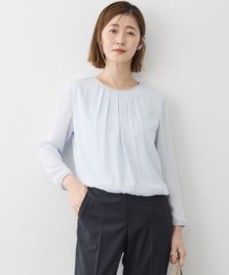 専用 極美品 Heve タフタバルーンブラウス ホワイト 完売 23区 S(ニジュウサンク エス)の【洗える】シルキーデシン ボール