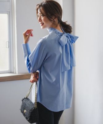 新品タグ付き/22AW♡セオリーリュクス ボウタイブラウス 2way 38/M 23区 S(ニジュウサンク エス)の【滝沢眞規子さん着用/Oggi掲載