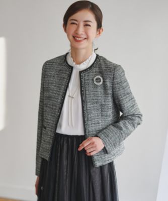 【新品タグ付】23区 ニジュウサンク ツイード ジャケット 入卒園式 38 23区（ニジュウサンク）の「GIOLICA カラーミックスツイード