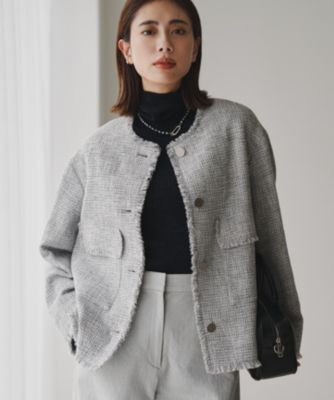 ICB L(アイシービー エル)のライトブッチャーツイード ノーカラー