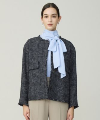 ICB(アイシービー)のライトブッチャーツイード ノーカラージャケット