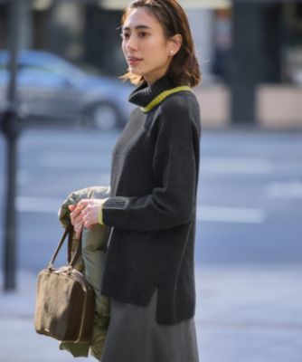 23区 L(ニジュウサンク エル)の【洗える】ウールカシミヤ コンビカラー