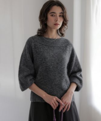 組曲 L(クミキョク エル)のへアリーヤーンボートネック ニット通販