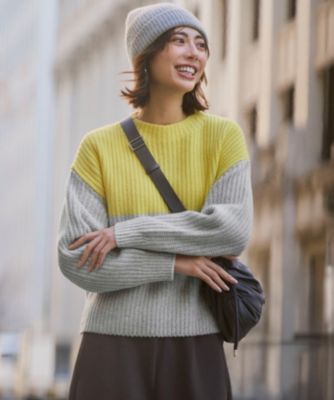 23区(ニジュウサンク)の【洗える】ウールカシミヤ カラーブロック