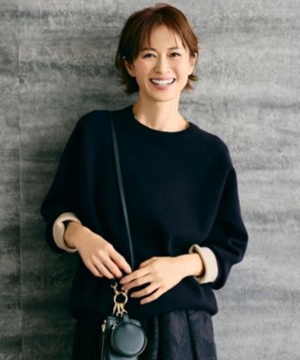 自由区【今春新作】スムージーラグランスリーブ ニット 自由区（ジユウク） ニット セーター スムージーラグランスリーブ