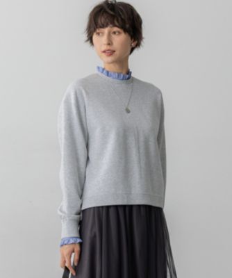 　【WEB＆一部店舗限定】クリアコットンテリー ストライプフリル スウェット