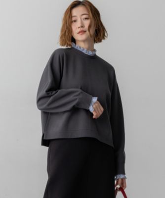 　【WEB＆一部店舗限定】クリアコットンテリー ストライプフリル スウェット