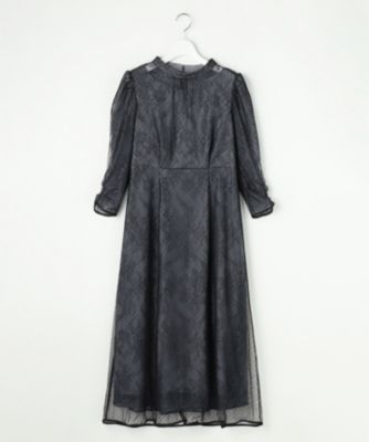 ブルーグレー　 ドットチュールレース ドレス anysis M 新品未使用 エニィスィス ANY SIS 【洗える】 ドットチュールレース ドレス