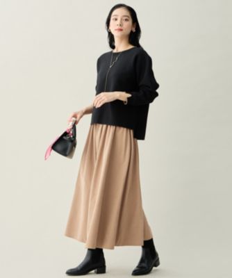 ANY(エニィ)の【2SET】バイカラーニット×スエードライクスカートセット