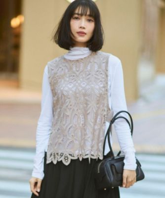 23区(ニジュウサンク)のエンブロイダリーレース ニットベスト通販