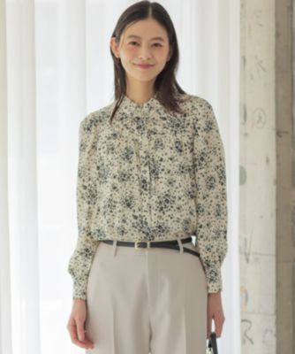 組曲 L(クミキョク エル)のモザイクフラワープリント ブラウス通販