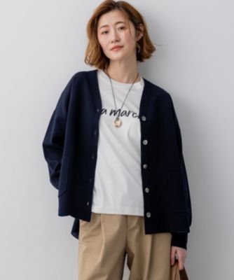 23区(ニジュウサンク)のバイカラーダブルフェイス ニット カーディガン