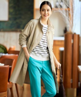 自由区(ジユウク)のコットンナイロンタッサースタンドカラー コート