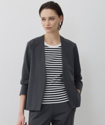 ICB L(アイシービー エル)のナイロンストレッチポンチ ノーカラー