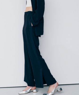 uncrave(アンクレイヴ)のバックサテンジョーゼット フレアパンツ通販