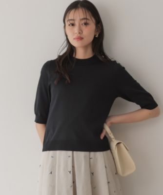 組曲 L(クミキョク エル)のマイラックカラー 6分袖 ニット通販