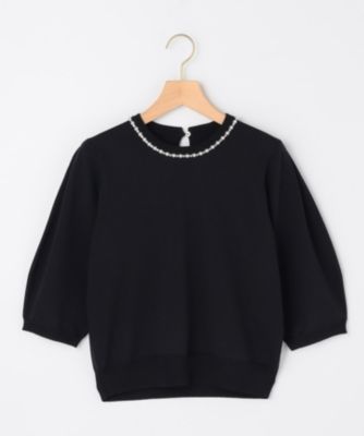 組曲(クミキョク)の【WEB限定】クリアストレッチビジューレーン6分袖