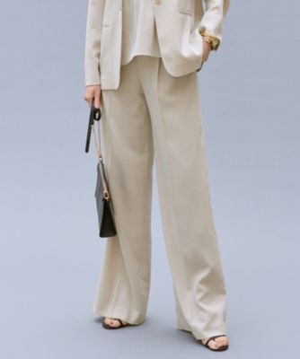 【17号サイズまで展開・カタログ掲載・セットアップ対応・セレモニー・ハレの日・通勤】テクスチャードスーツストレートワイド パンツ