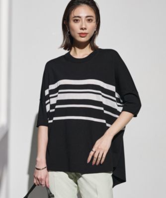 ☆ICBボーダーニット☆ ICB（アイシービー） 美品 ボーダー ニットカットソー 長袖 S 紺