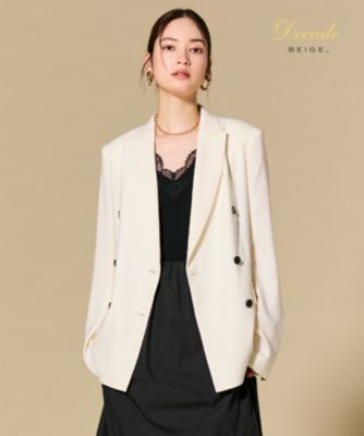 BEIGE,(ベイジ)のCAROLE / リネンライク ダブルジャケット通販 BEIGE,(ベイジ)のCAROLE / リネンライク ダブルジャケット通販