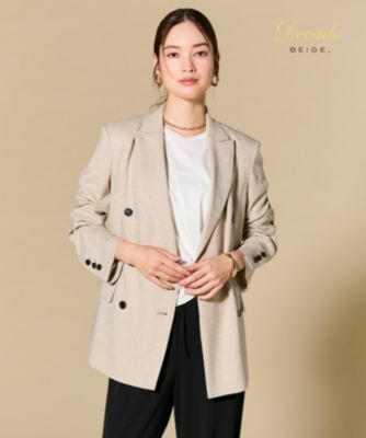 BEIGE,(ベイジ)のCAROLE / リネンライク ダブルジャケット通販 BEIGE,(ベイジ)のCAROLE / リネンライク ダブルジャケット通販