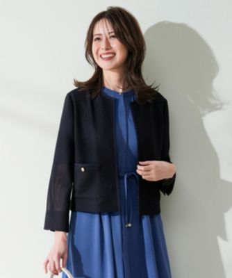 【美品】アニエスベー ヘチマ襟スナップカーデ ネイビー agnes b. - 【美品】アニエスベー ヘチマ襟スナップカーデ ネイビーの