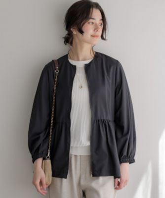 make ai 2way ペプラムブルゾン　黒 ブルゾン アウター Wジップペプラムブルゾン レディース : ZOZOTOWN
