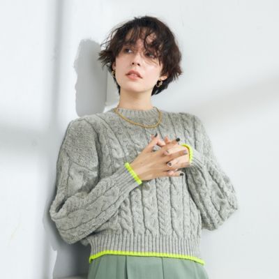 ＜集英社＞ NOLLEY’S(ノーリーズ)/◇【WEB限定】【OLDDERBY KNITWEAR/オールドダービーニットウエア】別注ケーブル配色ニット