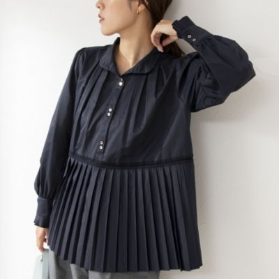 ＜集英社＞ NOLLEY’S sophi(ノーリーズソフィー)/【MARILYN MOON/マリリーンムーン】pleated embroidery blouse