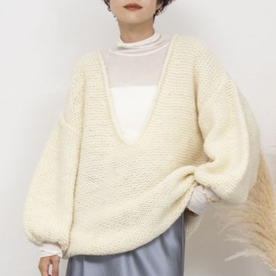 【iNtimite】Wool Jersey ポンチョ＋フレアスカート キャメル