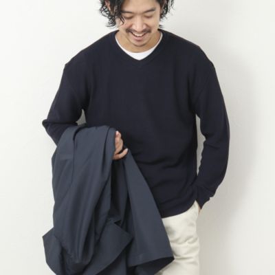 NOLLEY’S goodman 《2点セット》片畦 浅Vロールネックニット Tシャツ付き