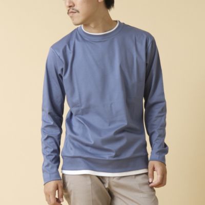 集英社HAPPY PLUS STORENOLLEY’S goodman（ノーリーズグッドマン）/《ビジカジ対応》フェイクレイヤード ハイゲージスムース 長袖Tシャツ 24AW