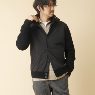 Herno ニットコンビダウンジャケット　カーキ HERNO ヘルノ ハイブリッド ダウン ニット コンビ リゾート HERNO 秋冬