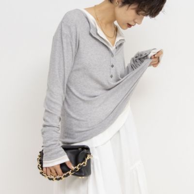 いラインアップ NOLLEY'S(ノーリーズ)のカシミヤシルクヘンリー2WAYプルオーバー トップス