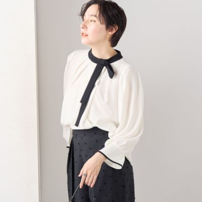 ADORE ギャザースリーブブラウス ラップ風ベルト付スカート  
