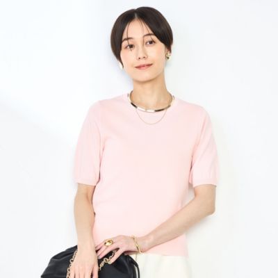 集英社HAPPY PLUS STORENOLLEY’S sophi（ノーリーズソフィー）/《アンサンブル対応》《手洗い可能》マルチファンクション総針ショートスリーブプルオーバーニット