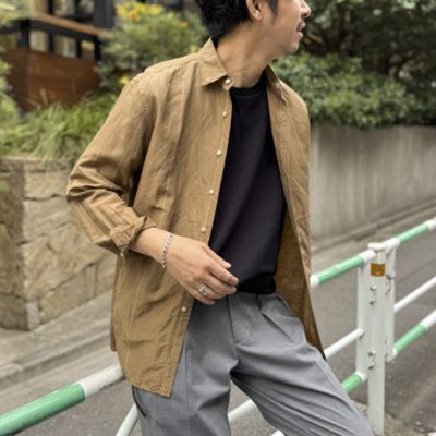 集英社HAPPY PLUS STORENOLLEY’S goodman（ノーリーズグッドマン）/キュプラリネン レギュラーカラーシャツ 25SS