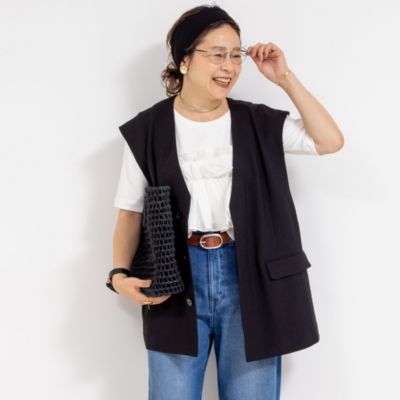 集英社HAPPY PLUS STORERie Miller（リエミラー）/《セットアップ対応》【PR林☆別注アイテム】ウォッシャブルエアーシャークジレ