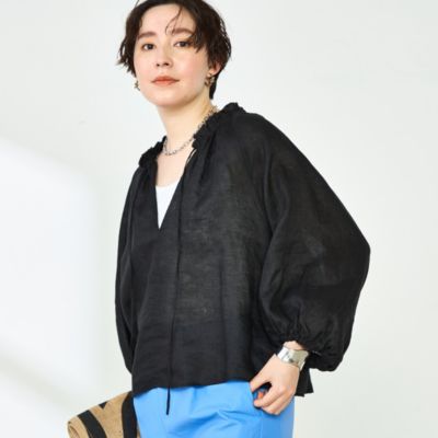 集英社HAPPY PLUS STORENOLLEY’S（ノーリーズ）/《セットアップ対応》リネンフリル衿ブラウス