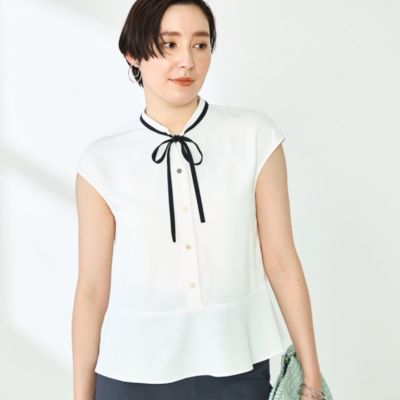 【新品】NOLLEY'S sophi ノーリーズソフィー　ペプラムリボンブラウス NOLLEY'S sophi(ノーリーズソフィー)のペプラムリボンフレンチ